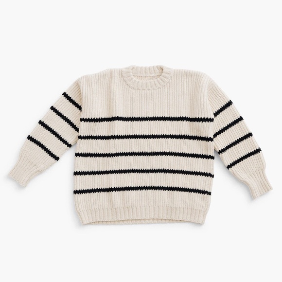 Laude The Label Field Sweater in Cream and Black Stripe - Picture 2 of 10